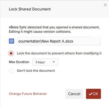 file locking prompt.
